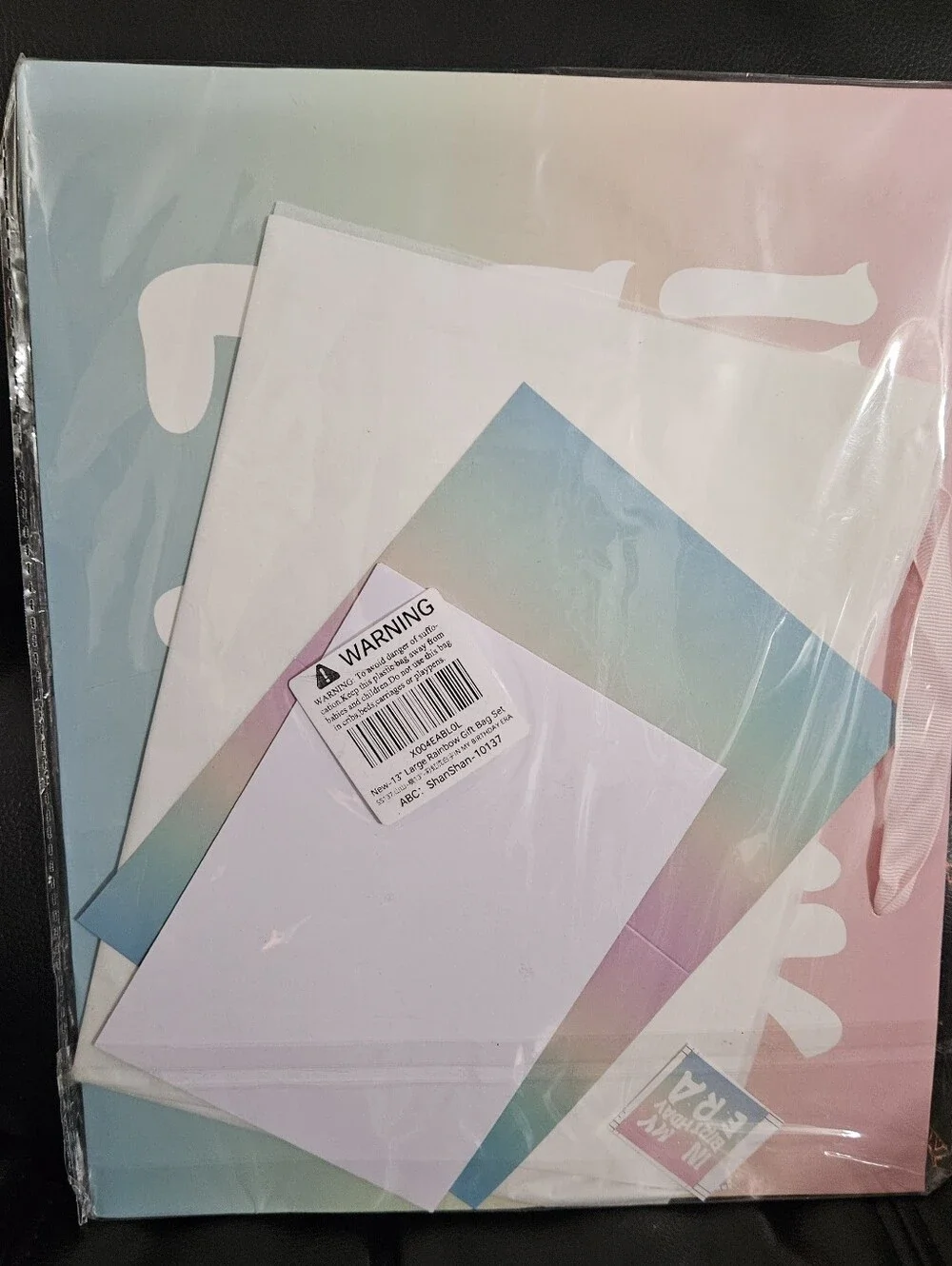 In My Birthday Era 13 Inch Large Rainbow Gift Bag Set